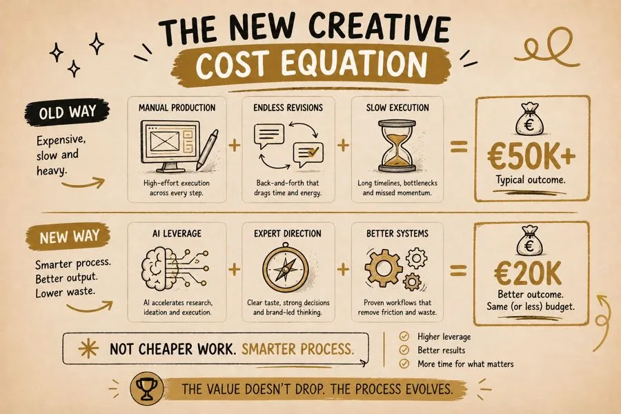 The creative operator: strategy, creativity and AI fluency connected through brand strategy, systems, automation, UX and execution.